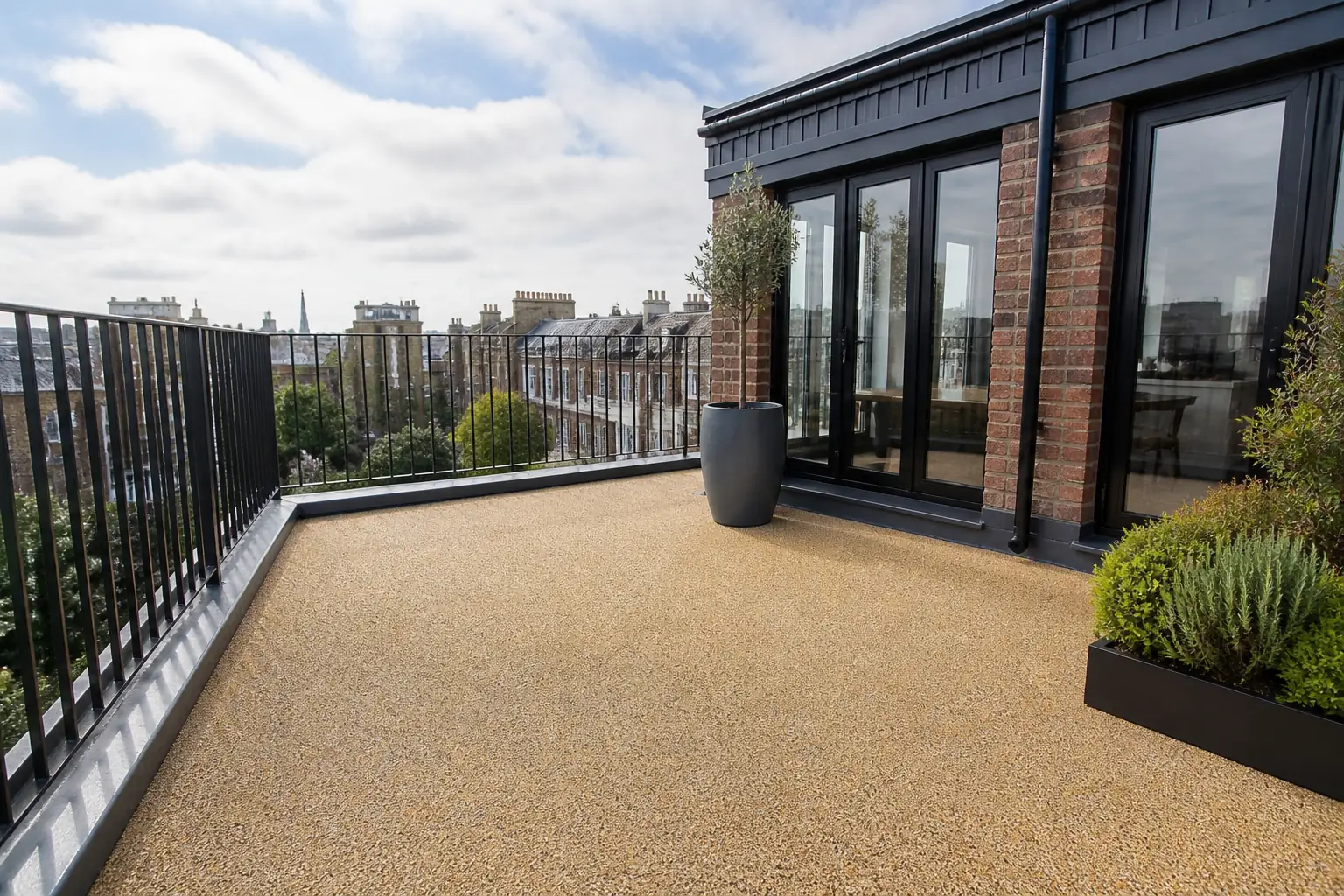 Resin bound balcony surface